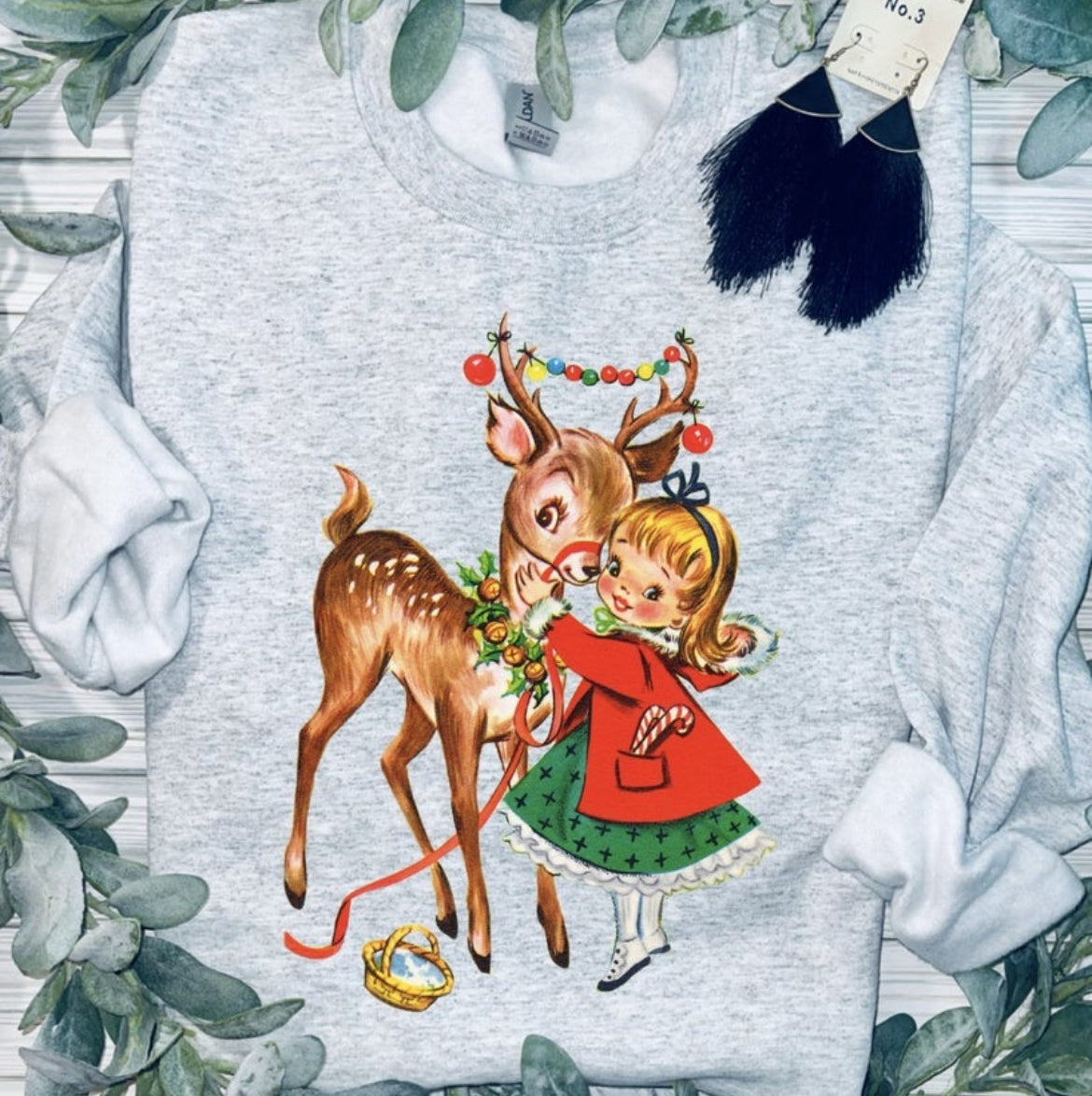 Vintage Girl Xmas Sweatshirt