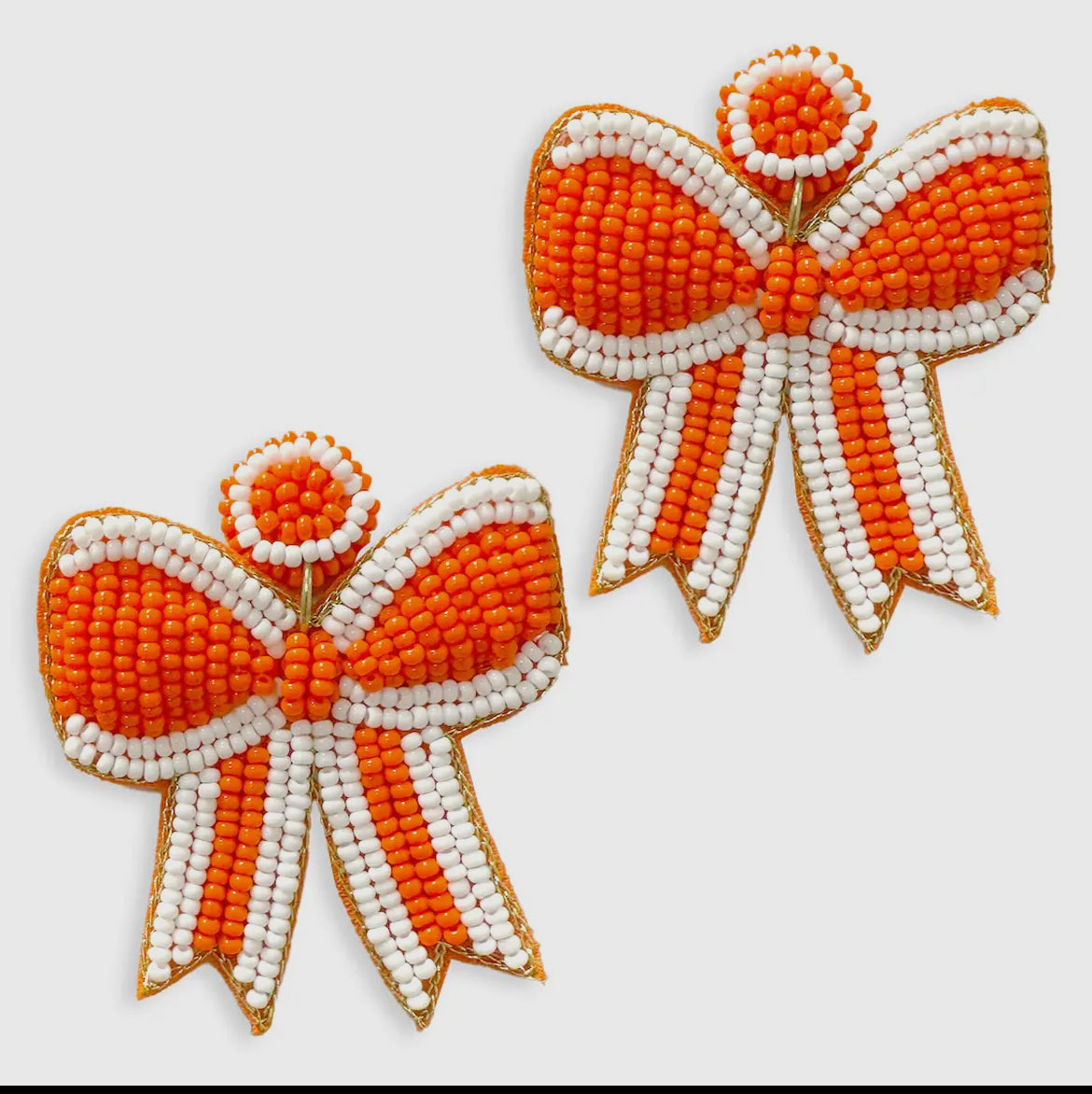 Orange Bow Earrings