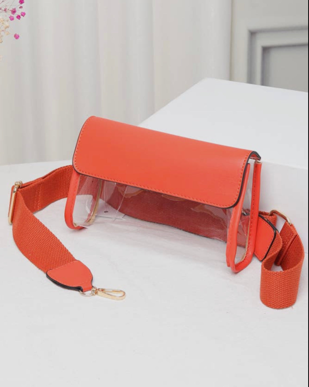 A86 Clear Crossbody-Orange