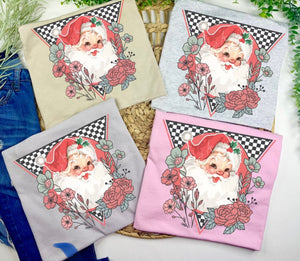 Vintage Santa w/flowers Tshirt