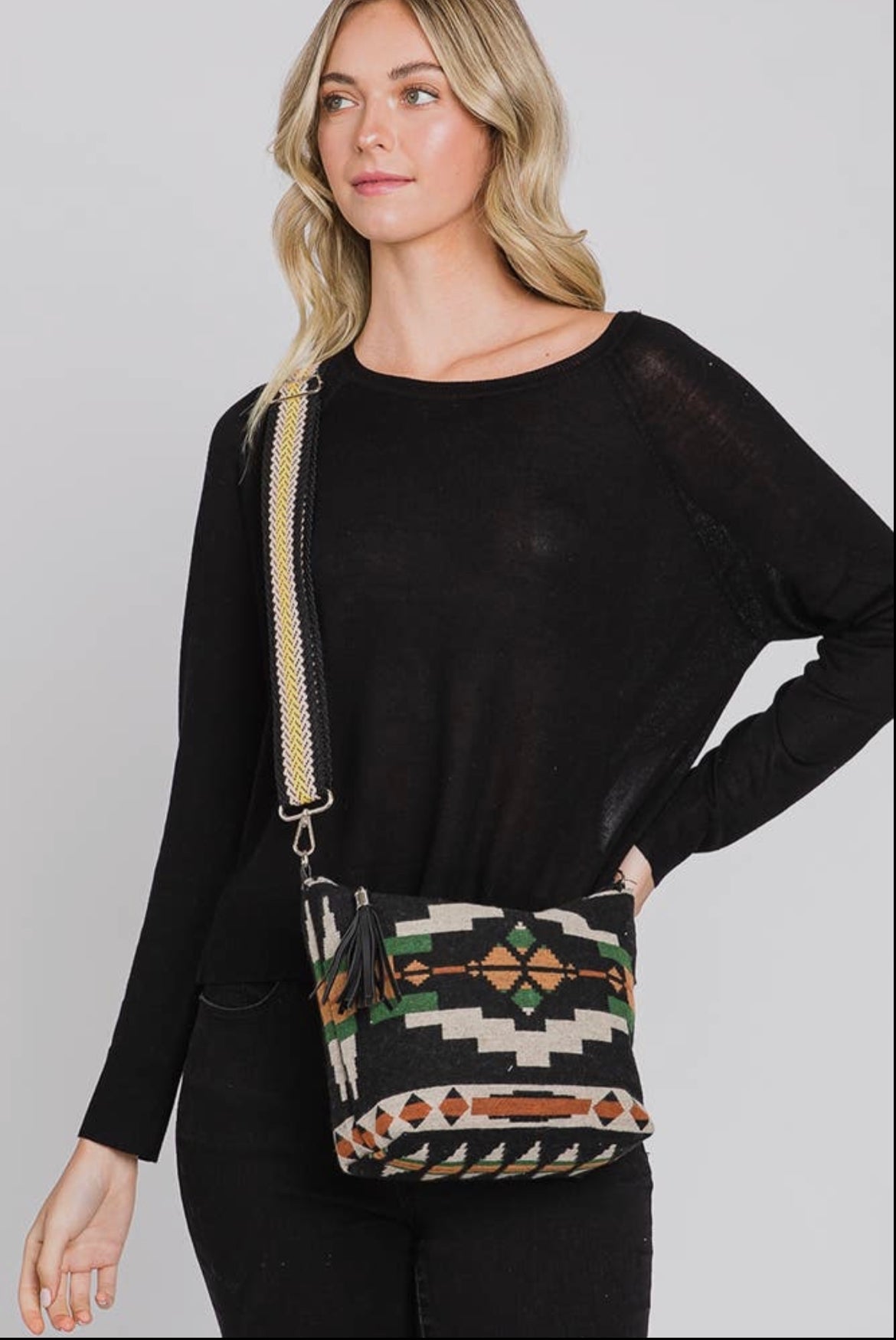 A80 Aztec Tassel Crossbody