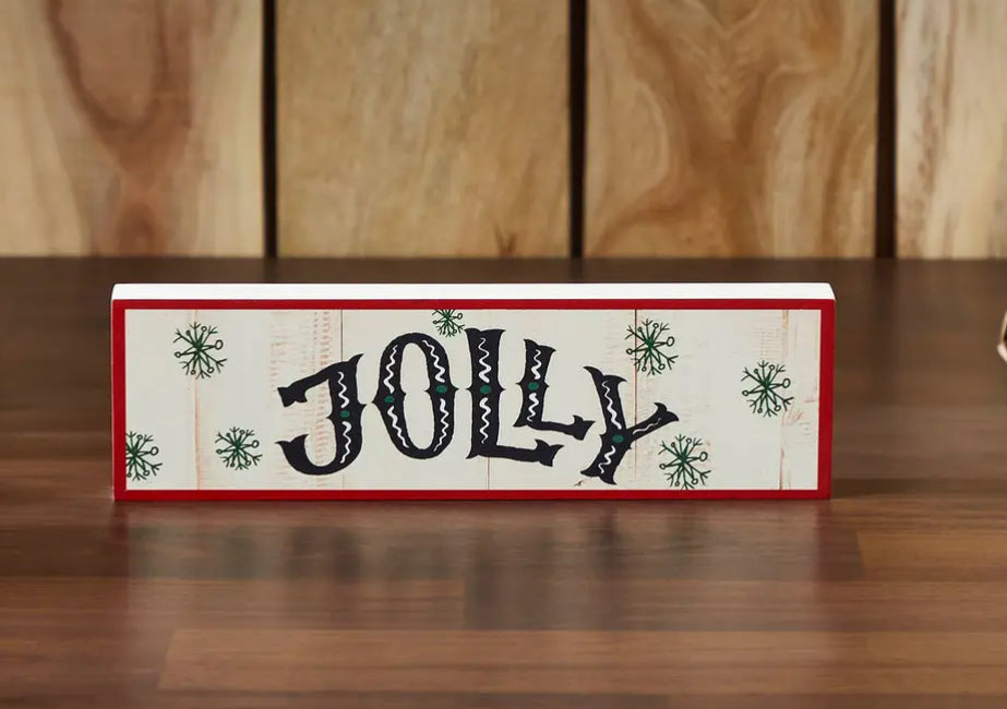 Jolly Snowflake Block Sign