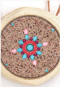 Round Bead Straw Bag