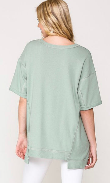 128 Dusty Mint Top