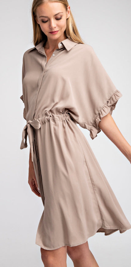 The Rachael Ruffle Shirt Dress