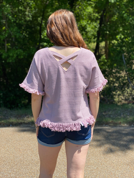 Kendra Blush Tassel Top