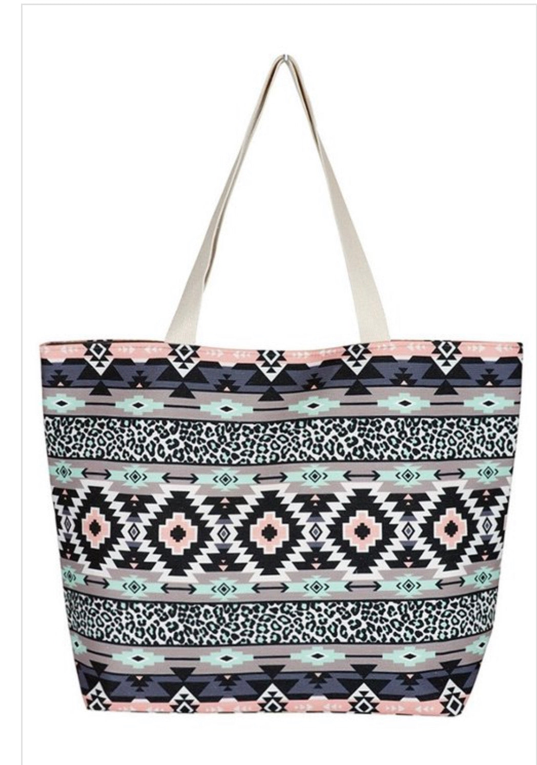 Tribal Tote Bag/Grey Mint