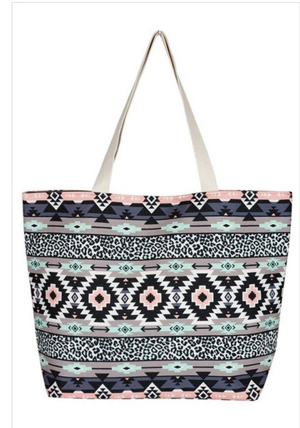 Tribal Tote Bag/Grey Mint