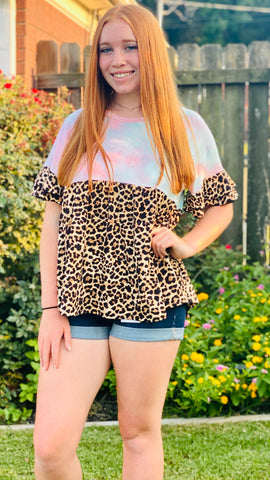 Tie Dye Cheetah Top