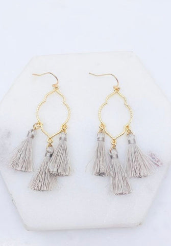 Grey Tassel Earrings