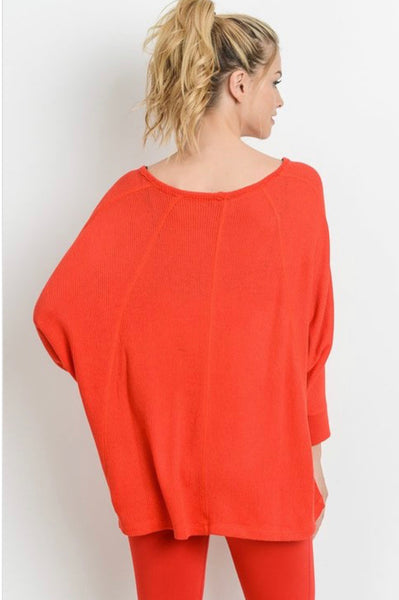 Harper Red Cuffed Dolman Tunic