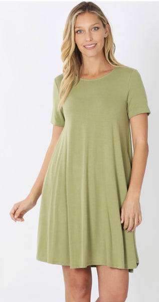 Olivia Midi Pocket Dress in Sage