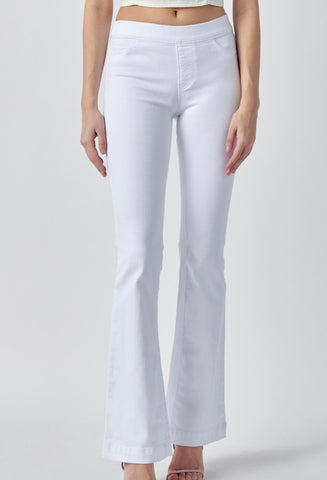 Cello White Flare Pull On Jeggings