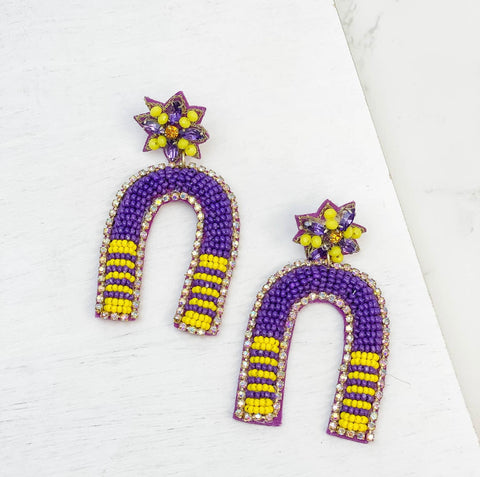 A38 Game Day Seed Bead Earrings