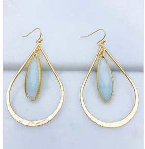 Matte Plated Teardrop Earrings-Mint