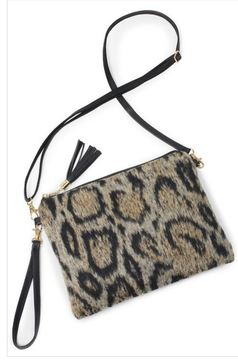 Leopard crisscross clutch bag