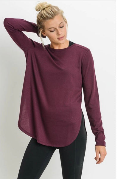 Burgundy Side Slit Top