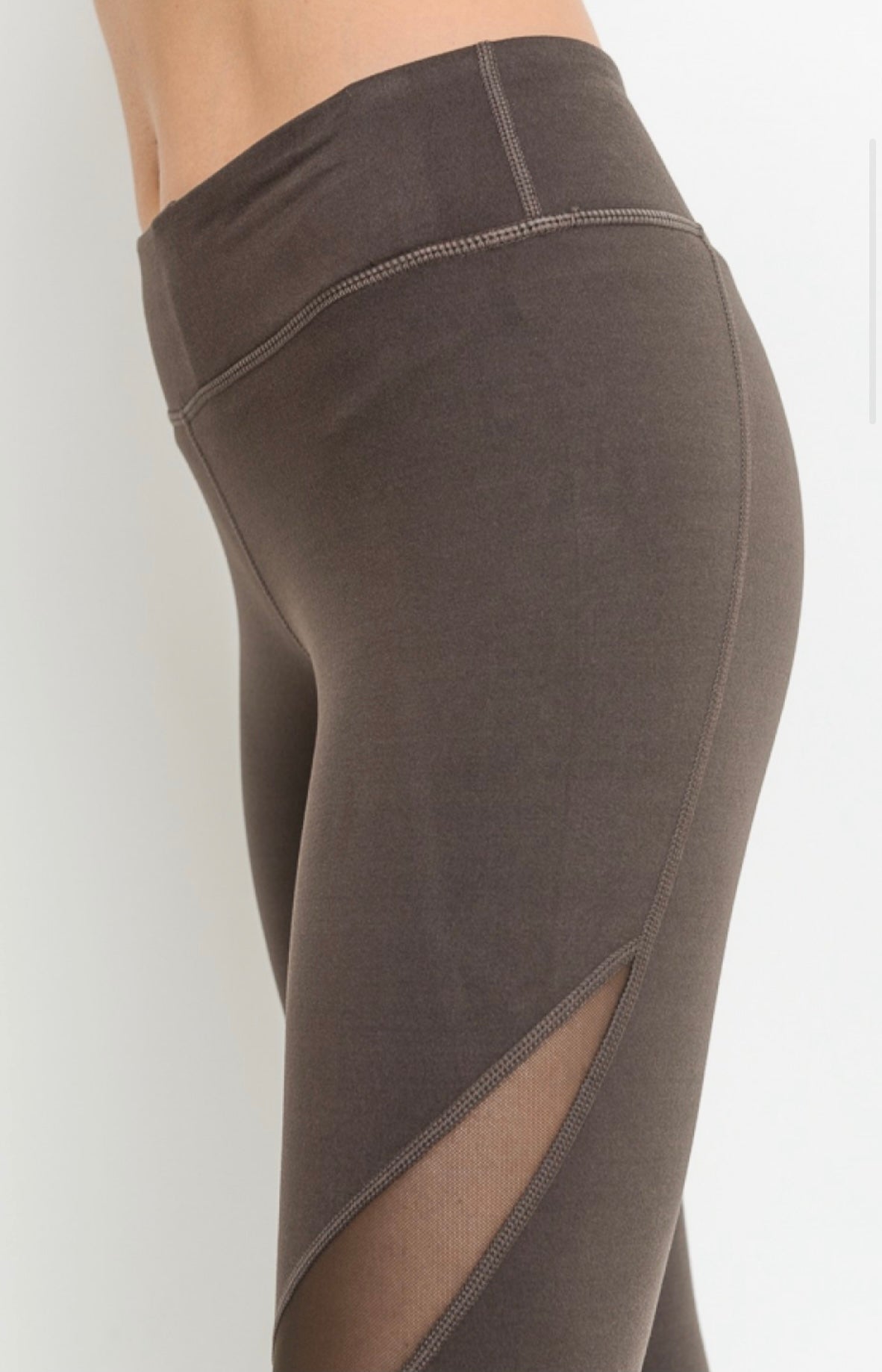 124 Slanted Wrap Mesh Full Leggings