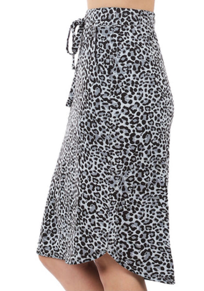 Grey Leopard Weekend Skirt