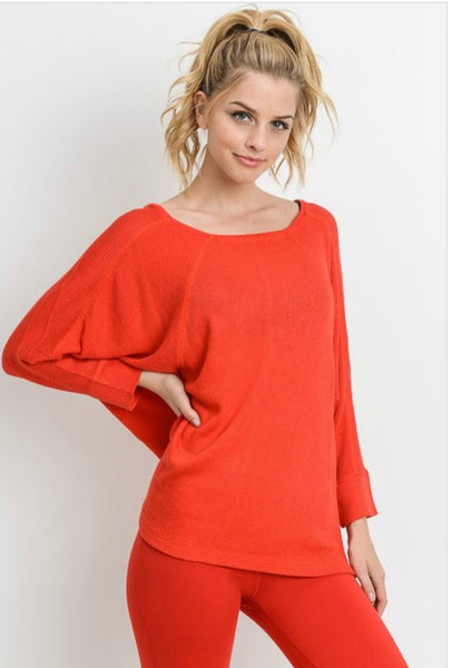 Harper Red Cuffed Dolman Tunic