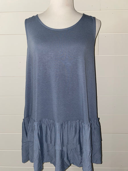 Slate Plus Size Ruffle Tank