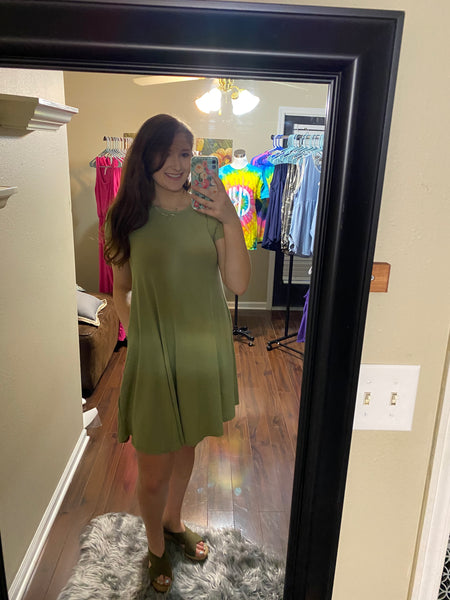 Olivia Midi Pocket Dress in Sage