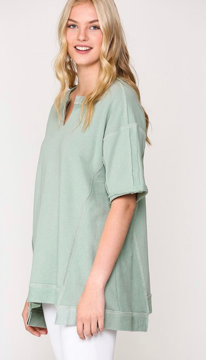 128 Dusty Mint Top