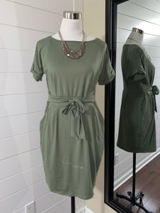 Olive Tie Dress