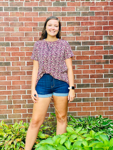 Hot Pink Leopard Print Tunic Top