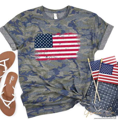 Distressed USA Flag Tee