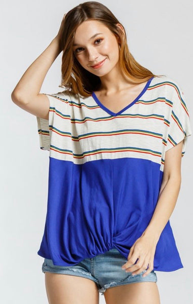 Susana Striped Knot Top