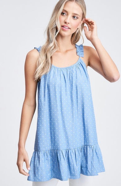 Angelina Ruffle Tunic Top