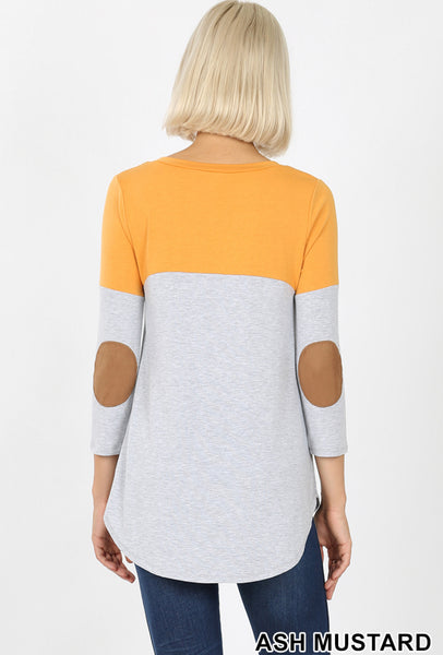 Mustard Elbow Patch Tunic