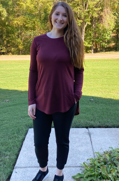 Burgundy Side Slit Top