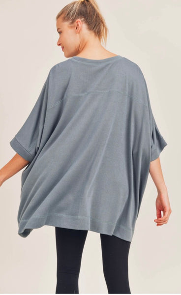 125 Hi-Lo Cape Shirt with Mid Sleeves