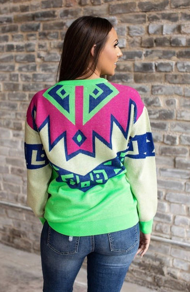 T142 Tribal Aztec Sweater