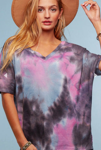 Black & Purple Tie Dye Tunic