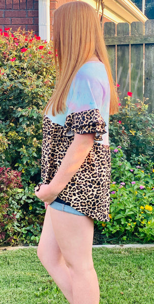 Tie Dye Cheetah Top