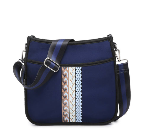 A32 Printed Striped Neoprene Crossbody