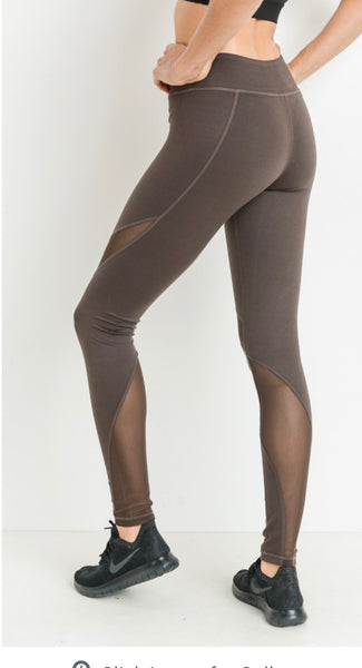 124 Slanted Wrap Mesh Full Leggings