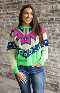 T142 Tribal Aztec Sweater