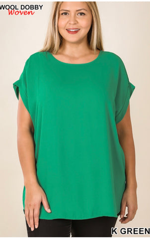 Plus Tunic-Kelly Green