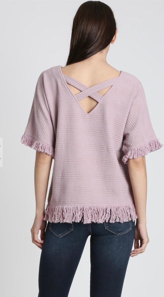 Kendra Blush Tassel Top