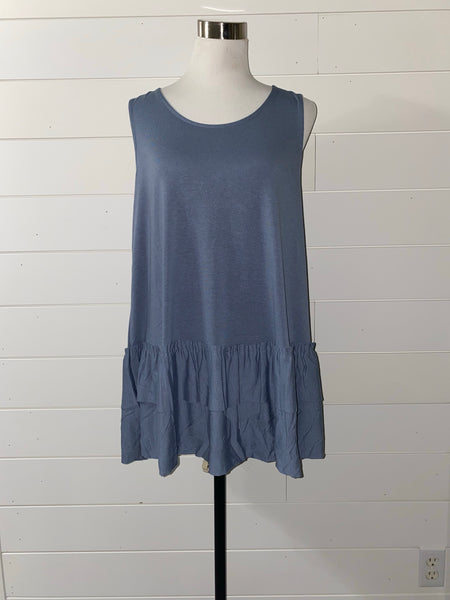 Slate Plus Size Ruffle Tank