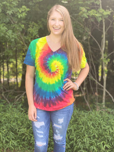 V Neck Tie Dye TShirt