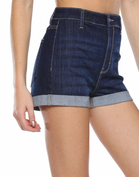 Brittany High Rise Double Rolled Super Stretchy Shorts