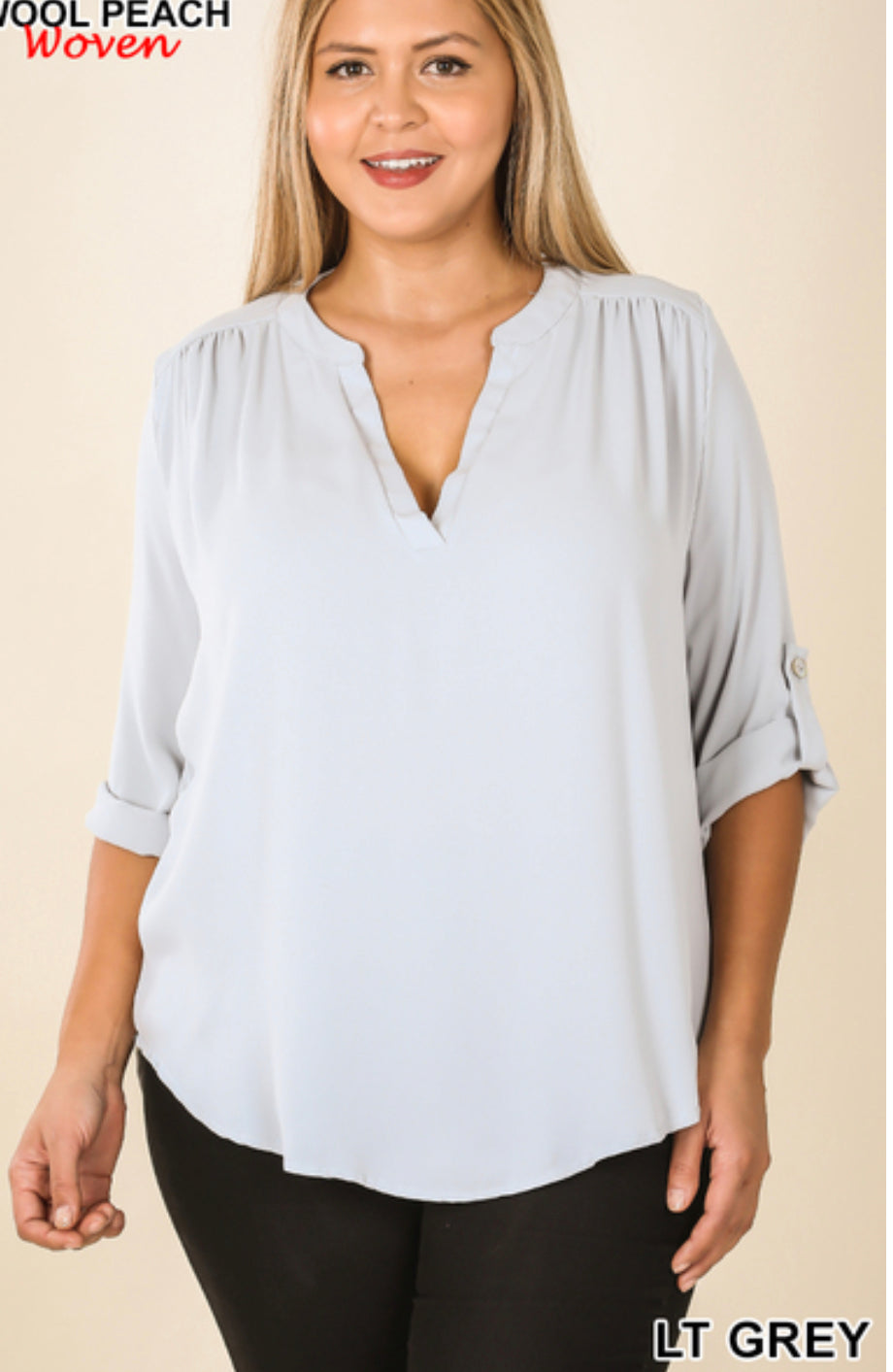 114 Plus Henley Tunic