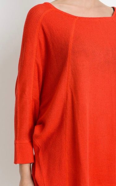 Harper Red Cuffed Dolman Tunic