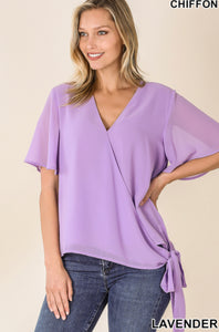 115 Chiffon Side Tie Top