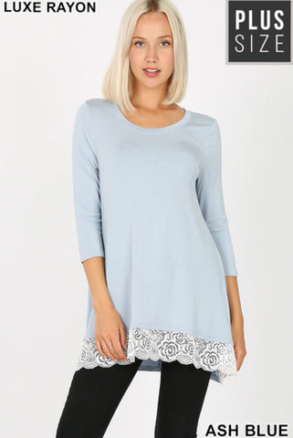 Plus Hi-Low Hem Lace Top